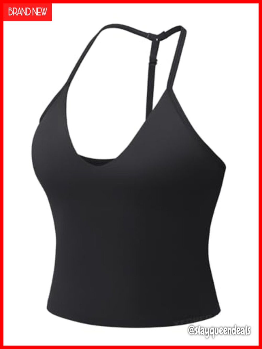YEOREO Impact Halter Tank Top Built-in Bra Cropped Workout